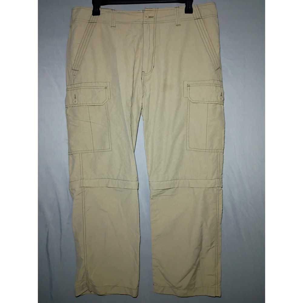 Wear First Convertible Cargo Pants Mens 38x30 Beige Utility Hiking Baggy Y2K